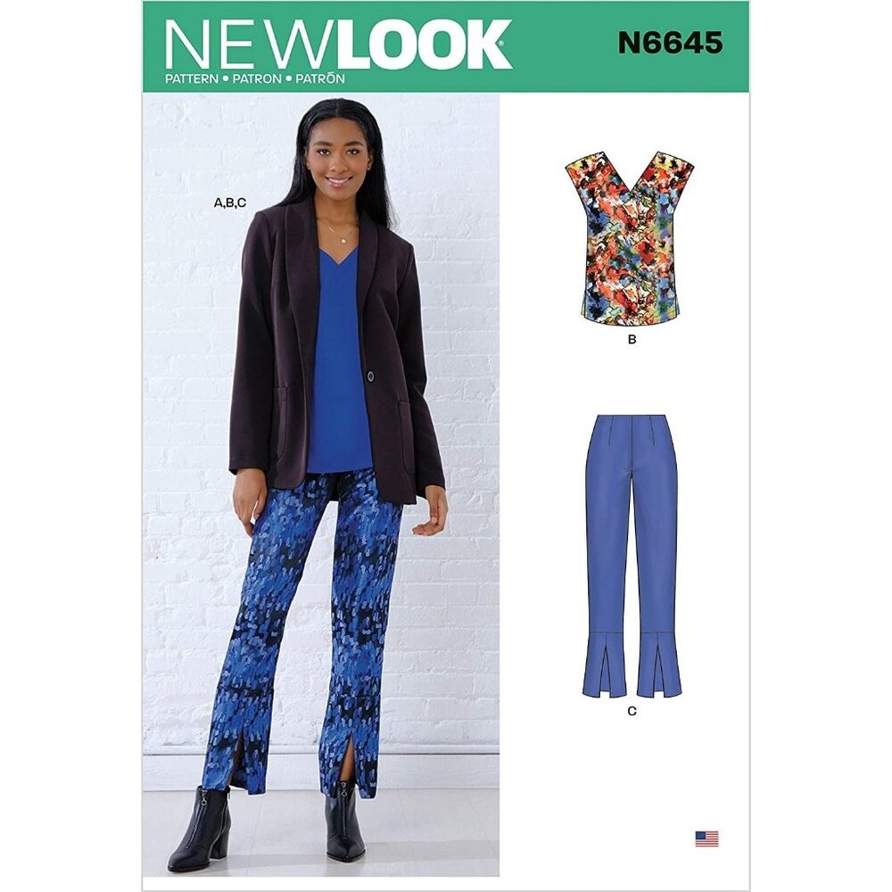 New Look N6645 Sewing Pattern Women Size 10-22 Blazer Top Trousers